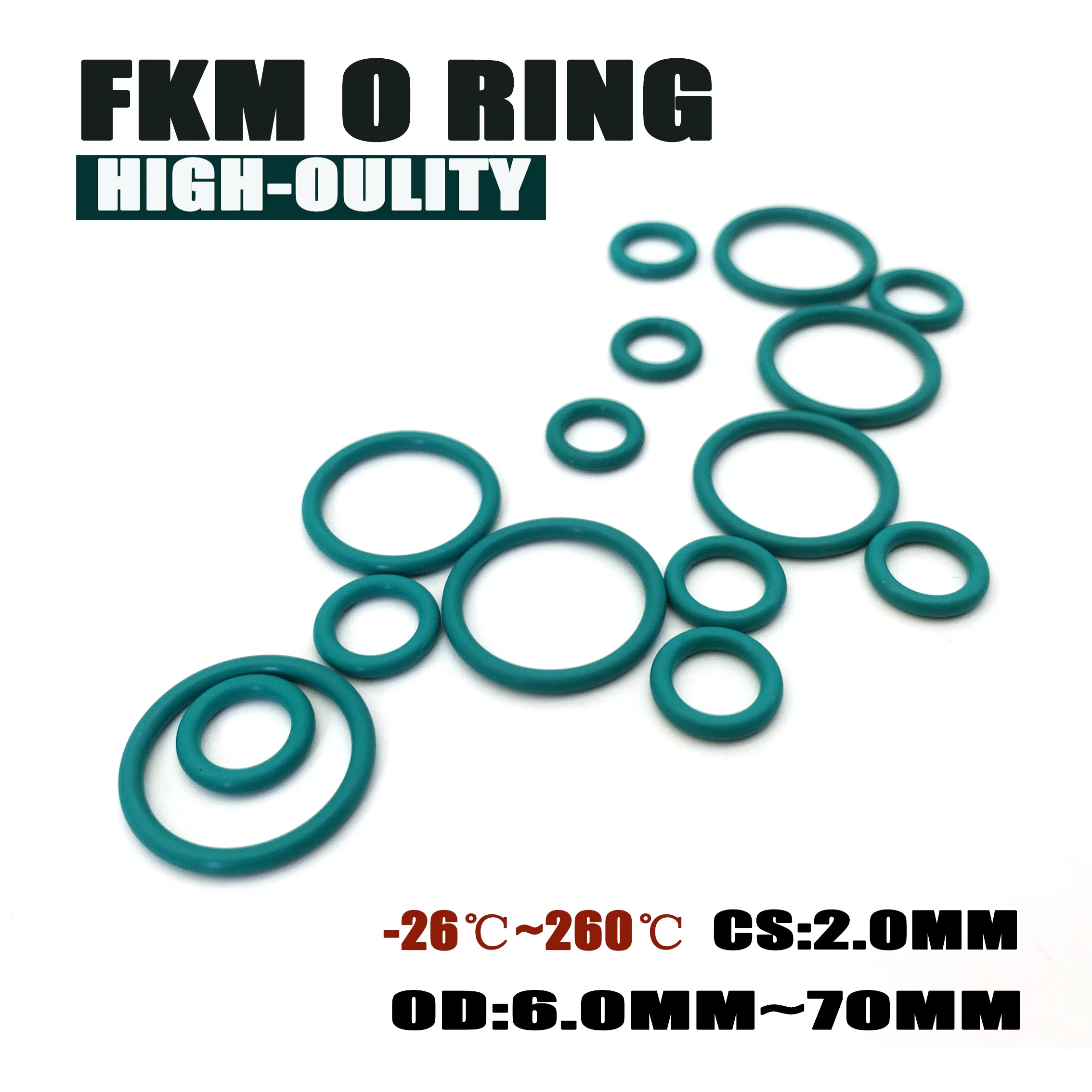 20 Pcs Green Fkm Se… - image