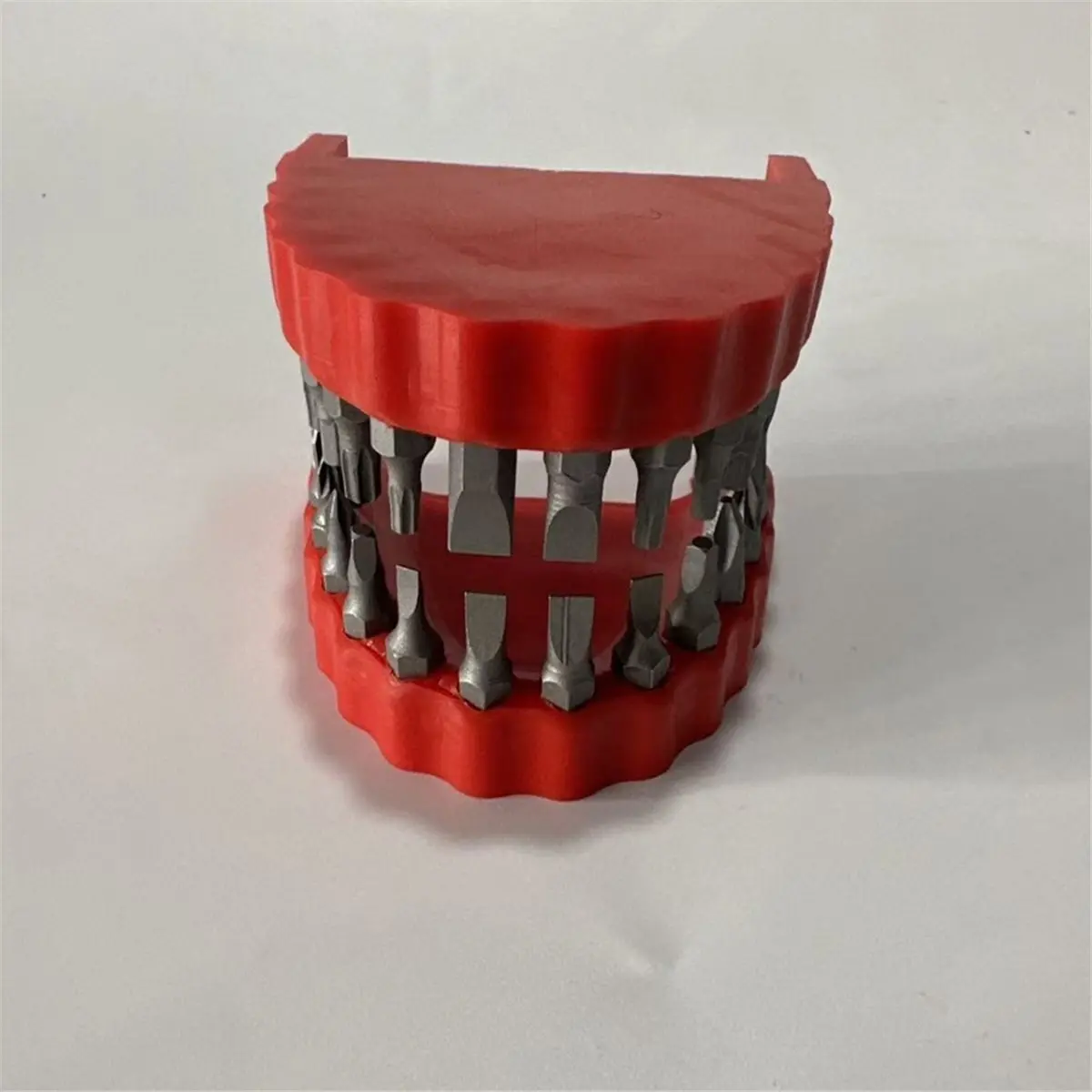 Fake Teeth Drill Bit Holder - Plastic Screwdriver Bit Organizer for Workshop, Garage DIY Tool Storage