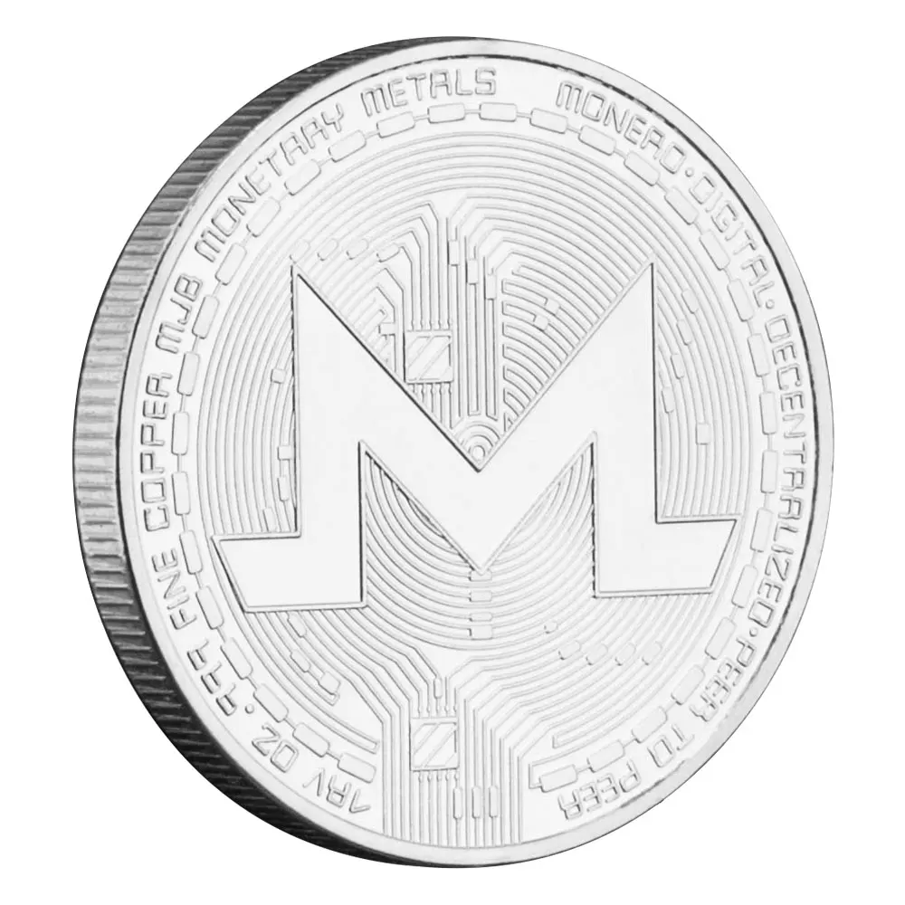 Monero Crypto Coin Silver Plated Souvenirs and Gifts Commemorative Coin Non - Currency Cryptocurrency Coin Collection