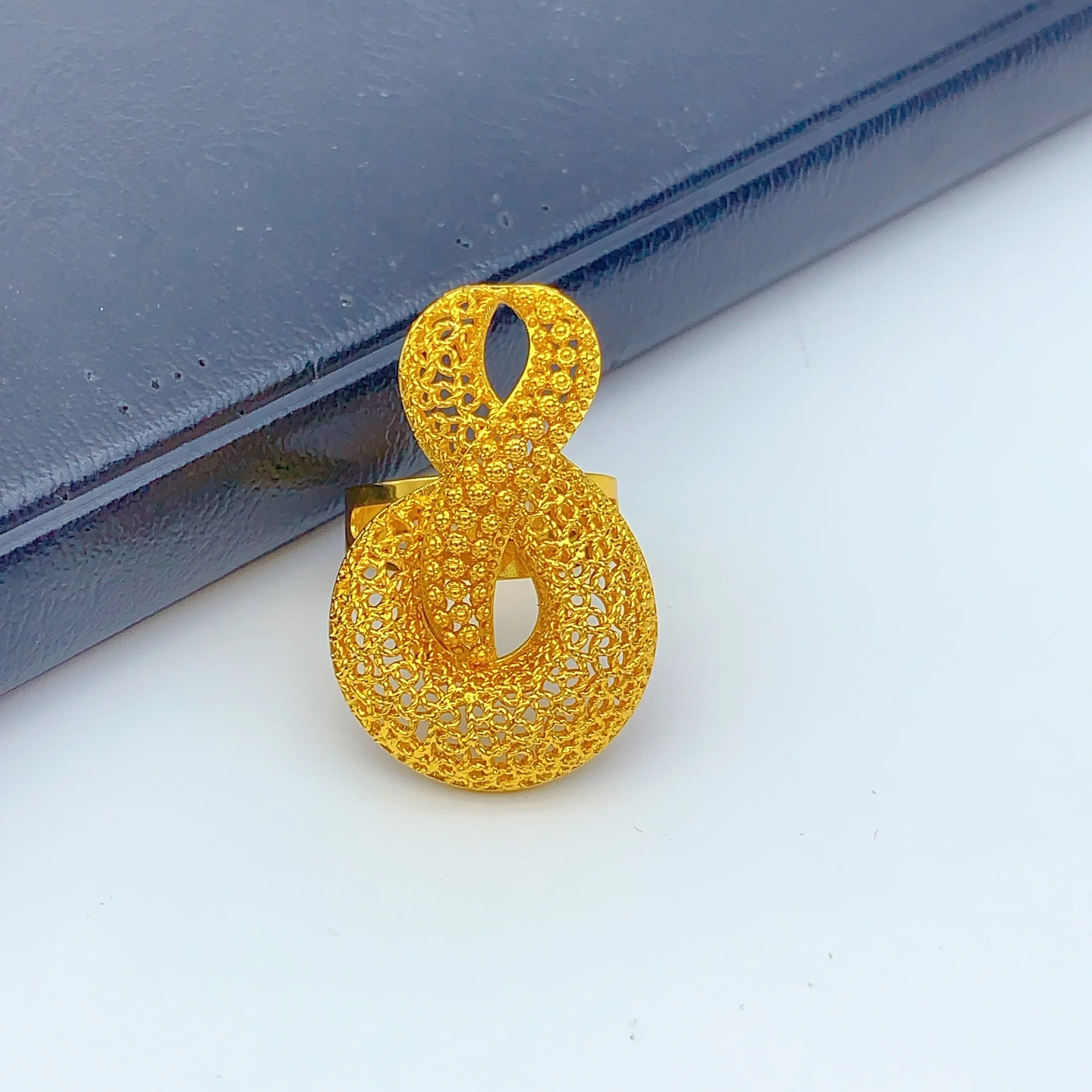 Luxuriöse Dubai Brautschmuck-Sets mit Halskette und Ohrringen für Frauen, nigerianisches 24k Goldfarben-Anhänger-Set, Hochzeitsgeschenke – Detail 4