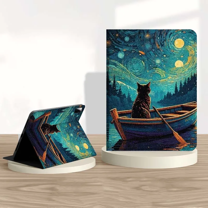 Anime retro cat pattern For Xiaomi Redmi Mi Pad 4 5 6 6s 7 8 SE Pro 2 11 Plus Max 12.4 11 11.2 12.5 8.7 inch Tablet Case