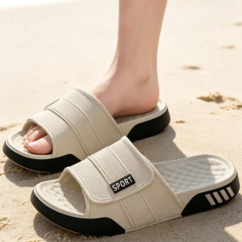 Big Size 40-47 Soft Bottom Sports Eva Slippers Men's Summer Fashion Indoor Outdoor Home Shallow Slippers Man Streetwear Sandals image 4