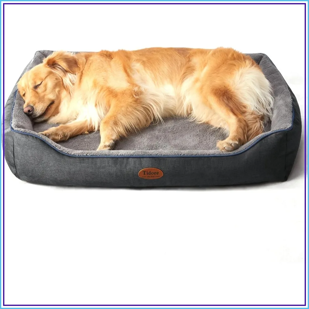 

Orthopedic Dog Bed for Medium Dogs, Egg Crate Foam Sofa Bed with Washable Cover, Waterproof Lining, Dark Grey Velvet, 39.4"L x 31.5"W x 7.4"Th