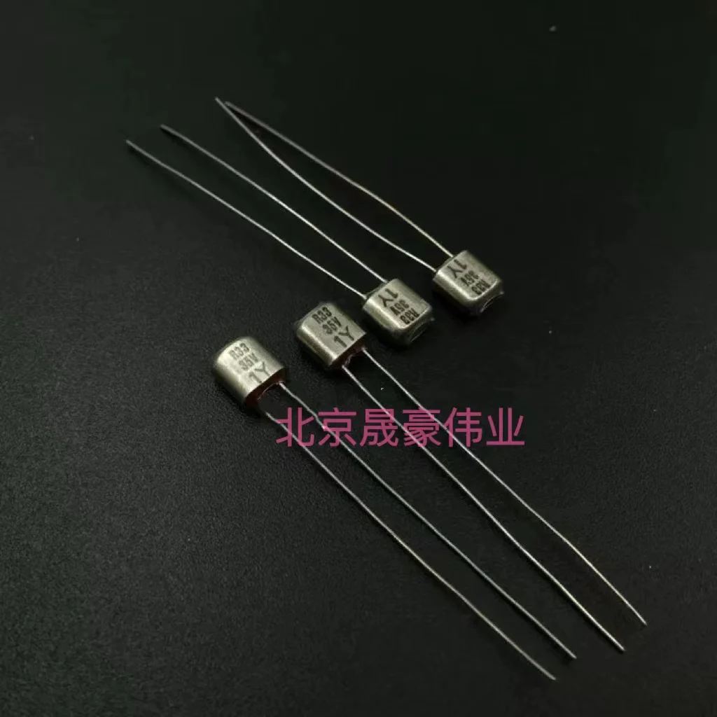 2pcs TYPE NP35SUR33 35V0.33UF bipolar red head copper shell silver film silver tantalum non-polar capacitor 0.33UF /35