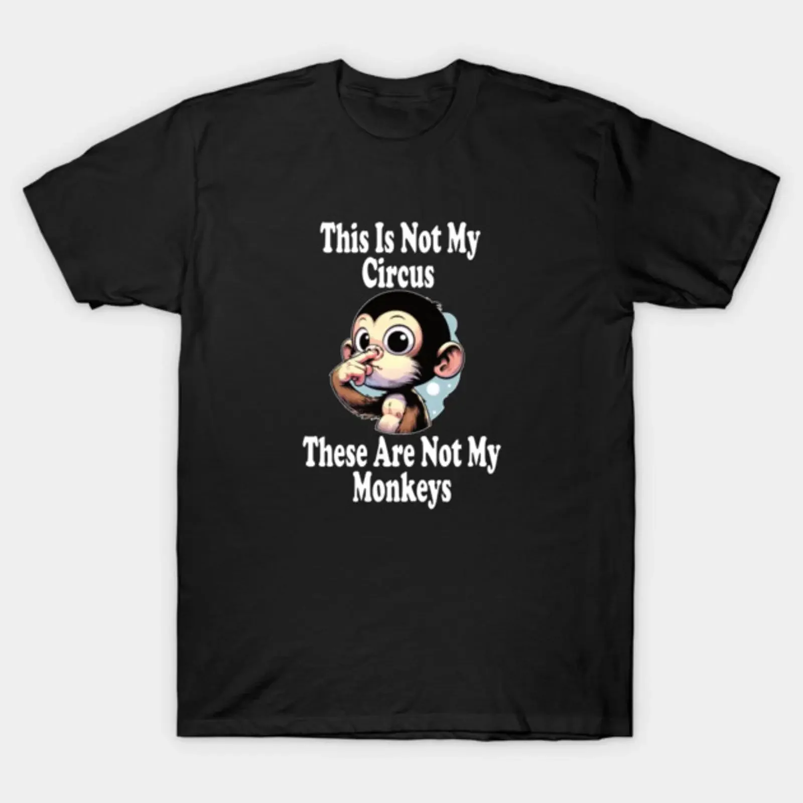 Not My Circus Monkeys T Shirt vintage Washed streetwear Stretched Soft Slightly Versatile Casual Unisex graphic fashion