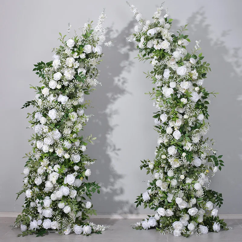 

Rose horn flower arrangement outdoor marriage proposal engagement arrangement fake flower wedding arch decoration fake flower