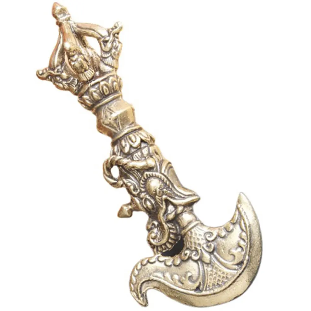 Mini Vajra Pestle Brass Ornament Tibetan Buddhism Pestle Decor Desktop Art Piece Home Decoration Religious Brass Craft Creative - view 6