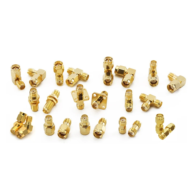 1pc SMA Zu SMA Adapter SMA Stecker auf RP SMA Buchse Stecker RF Stecker Kupfer Vergoldet SMA Spliter konverter Rechten Winkel – Detail 2