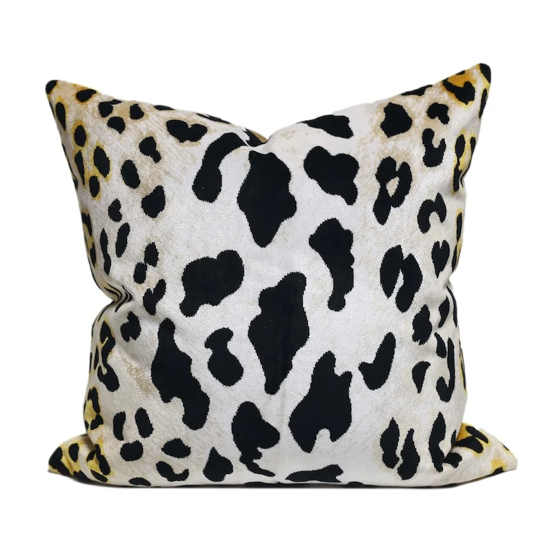 Luxury Black Leopard Pillows Colorful Animal Print Cushion Case Velvet Decorative Pillow Cover For Sofa Chair Home Decoration