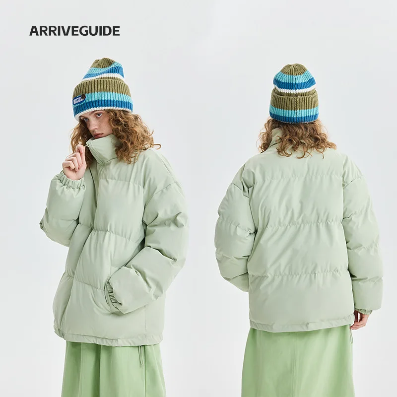 

Colorful Couple Warm Jackets For Teenagers, Stand Collar Zipper Mans Jackets, Oversize Womans Snow Coats