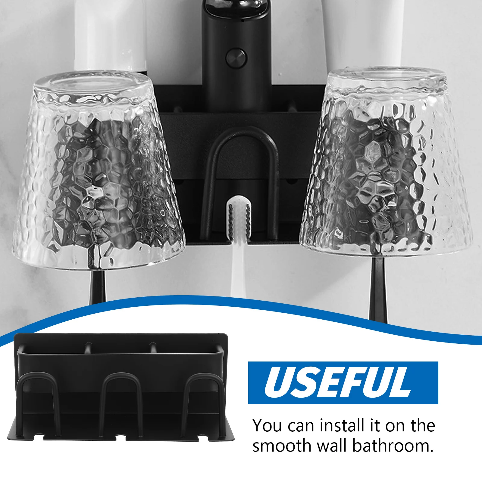 

Multi-Functional Aluminum Toothbrush Holder Wall-Mounted Rack for Bathroom Toothpaste Cup Storage Organizer Toothbrush Holder