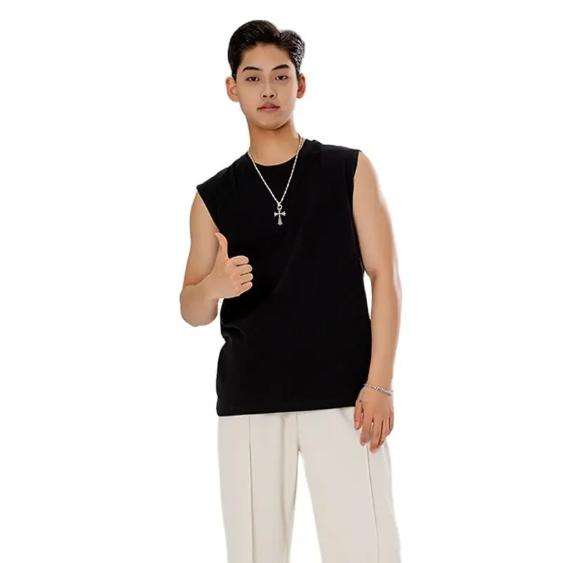 Men Latin Dance Top Adults Sleeveless Latin Vest Samba Tango Cha Cha Dance Clothing Professional Rumba Practice Clothes DWY9142