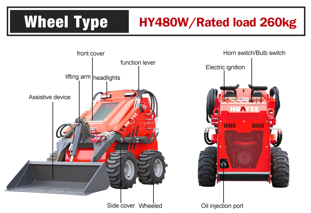 Maßgefertigte Kompaktlader mit Kettenantrieb, Hochwertige Diesel-Kompaktlader, Multifunktionale Landwirtschafts- und Gartenlader – Detail 10
