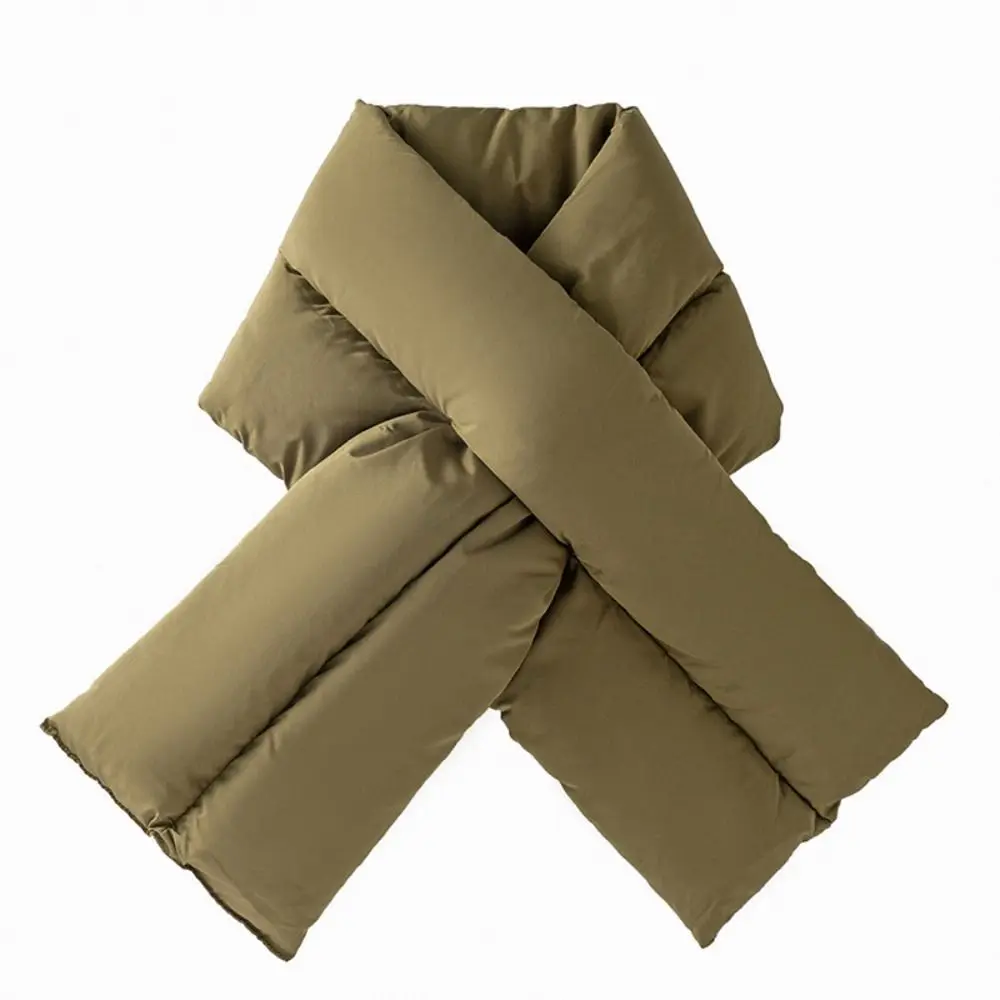 Sciarpa al collo imbottita alla moda Sciarpa incrociata stile coreano tinta unita Mantieni caldo scialle termico antivento Autunno/Inverno