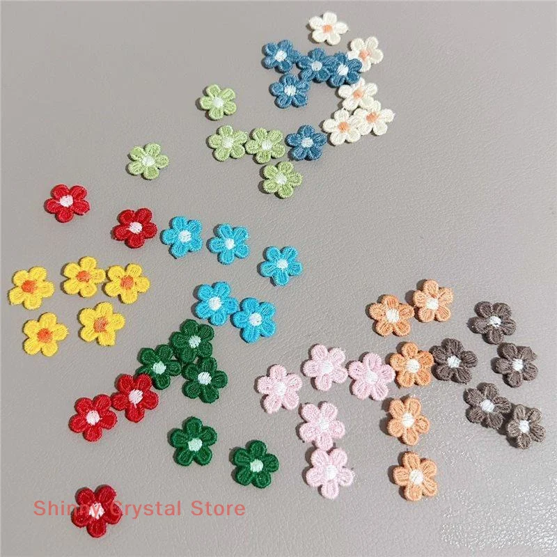 

50Pcs Cute Colorful Flower Appliqued DIY Supplies Lace For Wedding Clothing Sewing Accessories Handmade Decorations 1.5cm