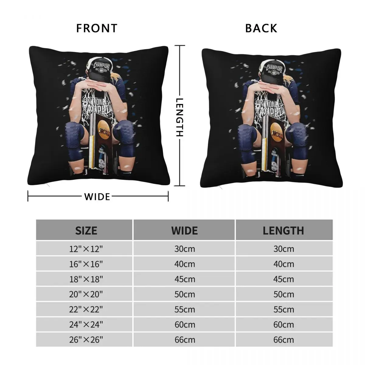 Paige Bueckers Trophy Signature Square Pillowcase Polyester Linen Velvet Pattern Zip Decorative Car Cushion Cover