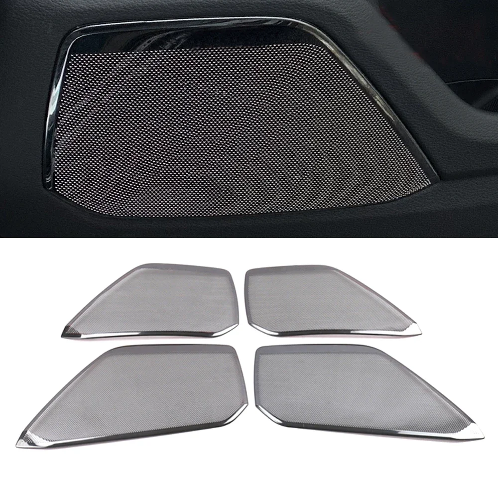 For Audi A6 C8 A7 4KA 2018-2023 Stainless Car Door Panel Loudspeaker Pad Speaker Cover Trim Frame Sticker Molding Accessories