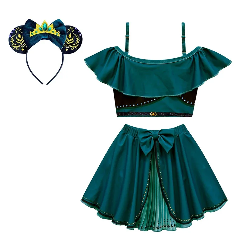 بدلة سباحة أنيمي 2022 جديدة للفتيات ملكة الثلج إلسا آنا الأميرة ملابس سباحة للأطفال قطعة واحدة رابونزيل ميليندا تيانا باب 72th #1