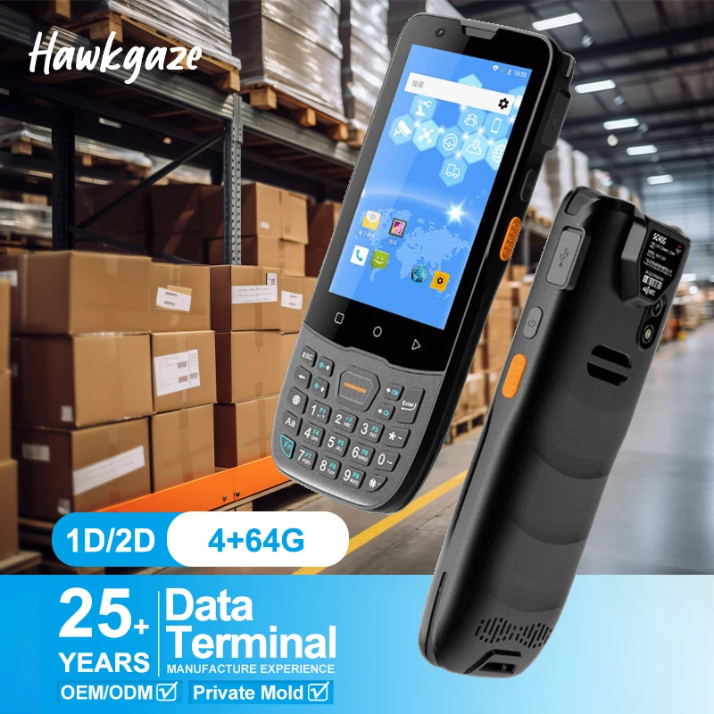 8-core 2.0GHz Industrial Data Pda 4+64GB Android 11 5000mAh Pda 4 Inch Full-screen Barcode Scanner Pda IP67 Rugged Device