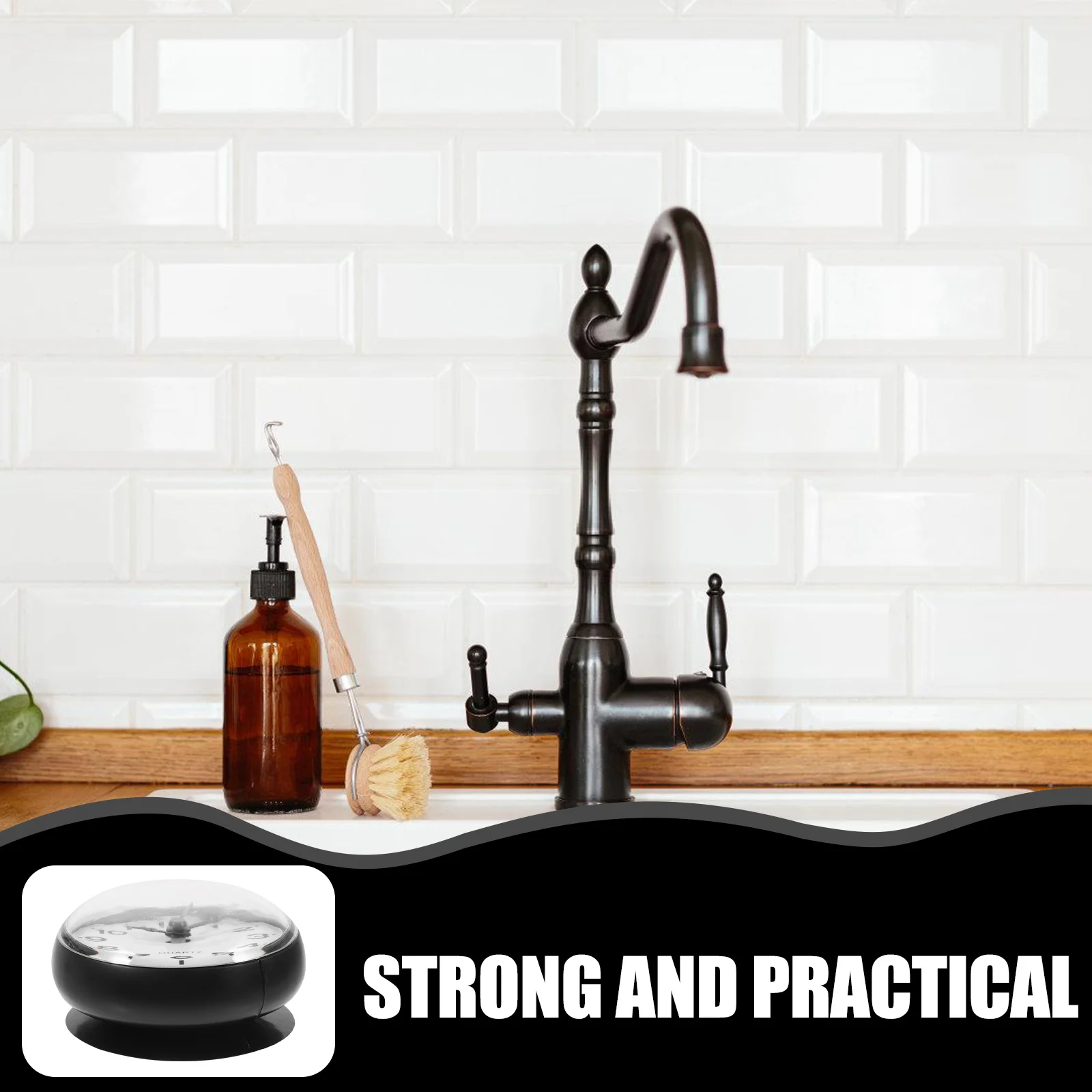 

Waterproof Bathroom Shower Clock Suction Cup Operated Wall Mounted Modern Small Timepiece for Home Decor Living Room