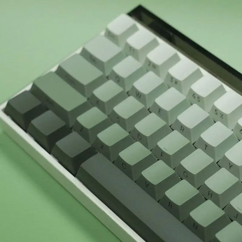 134 Keys Green Tree Side Printed Shine Through Keycaps Double Shot PBT Keycaps OEM Profile for MX Switches Gaming Keyboards