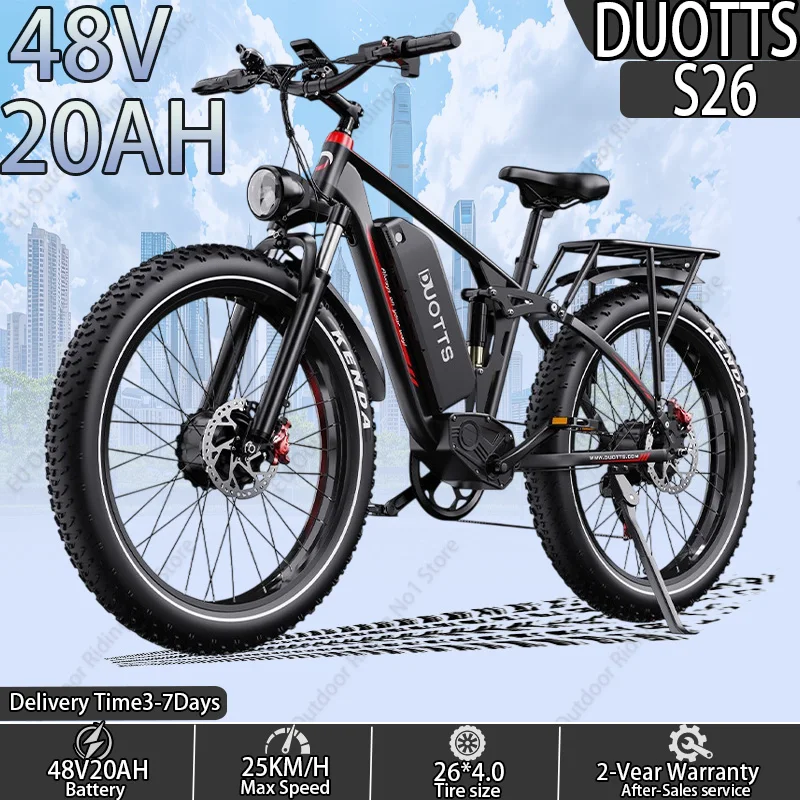 DUOTTS S26 E-Bike Bürstenloser Doppelmotor 48V20AH Lithium-Akku Hydraulische Bremse Elektrofahrrad 26*4.0 Offroad-Fatbike Erwachsenen-Mountainbike