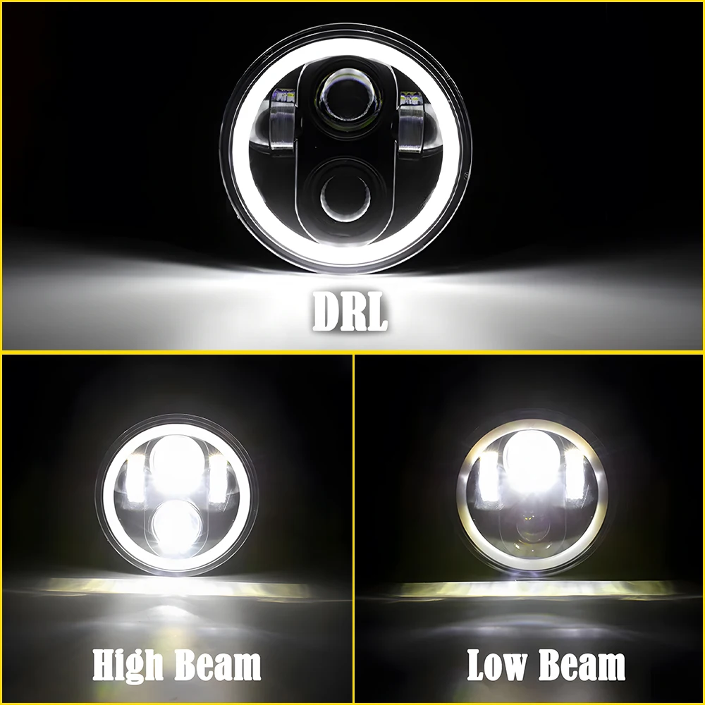 AUXITO 1/2Pcs 5.75 inch LED Headlight for Motorcycle 5-3/4