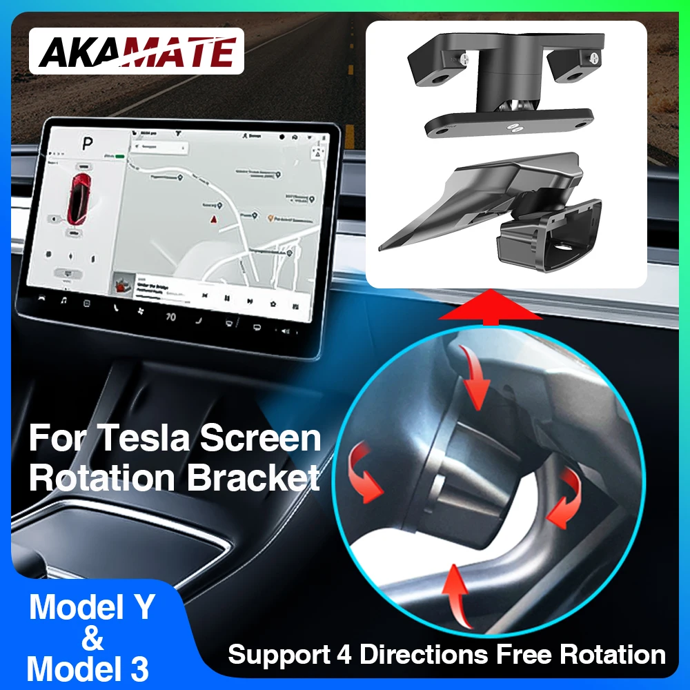 Tesla 2017-2024 모델 Y 모델 3 회전 홀더 마운트 하이랜드 틸트 스크린 회전 브래킷 키트 디스플레이 모니터 회전의 최신