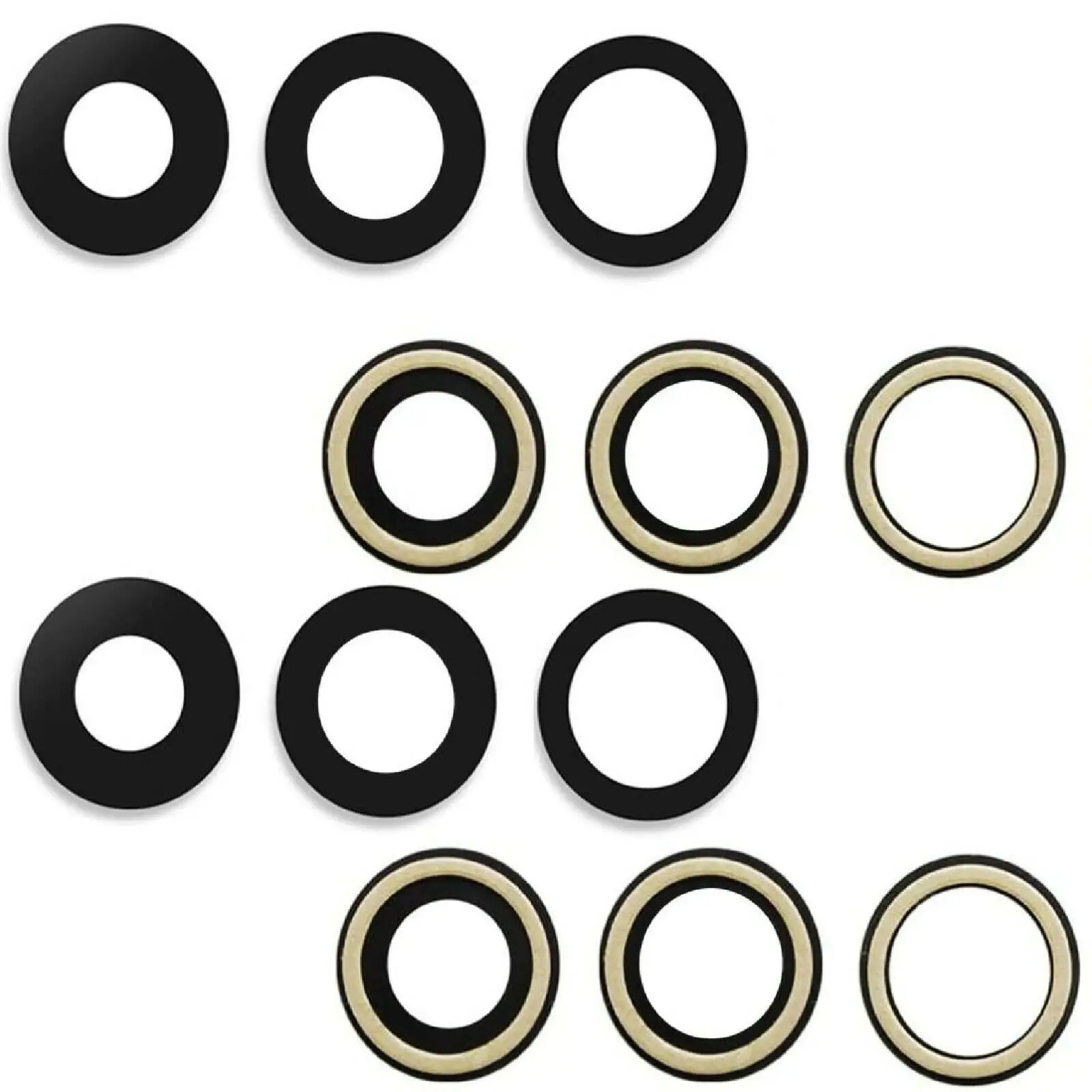 10 pcs Rear Back Camera Lens For iPhone 7 8 Plus X XS max XR 11 Pro 12 13Glass Cover with 3M Sticker Adhesive Replacement Parts