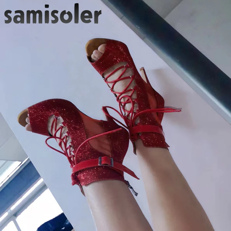 Samisoler High heels Latin dance shoes ladies\' professional soft soled dance shoes dance parties social dance shoes