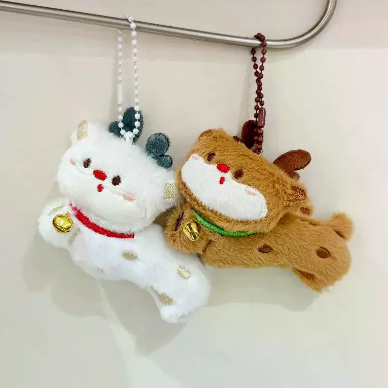 Uroczy pluszowy breloczek Święty Mikołaj z kreskówki, choinka, świąteczna maskotka, zawieszka do plecaka, akcesoria, prezenty.