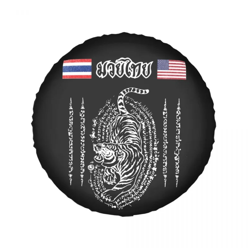 Muay Thai Spare Tire Cover Case for Suzuki Mitsubish America to Thailand Tiger Car Wheel Protectors Accessories 14