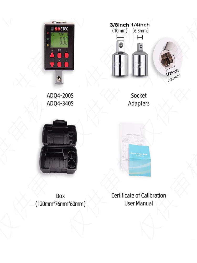 Digital Torque Meter 0.1-340 N.m Adjustable Torque Meter Adapter Professional Electronic Torque Wrench Universal Repair Tools