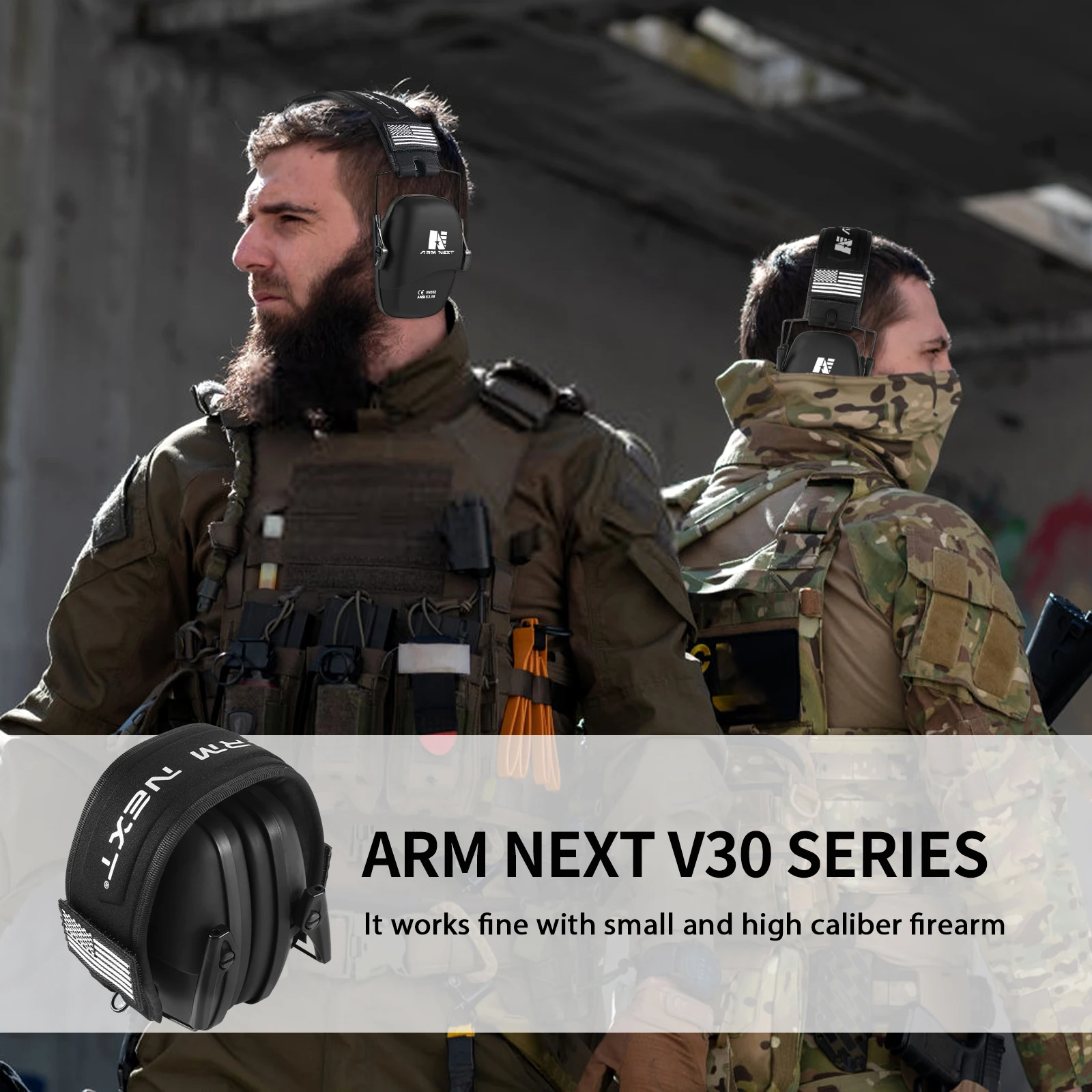 Arm próximo v30 fone de ouvido tático proteção auditiva tiro fones para caça audição earmuff redução ruído 25db earmuffs