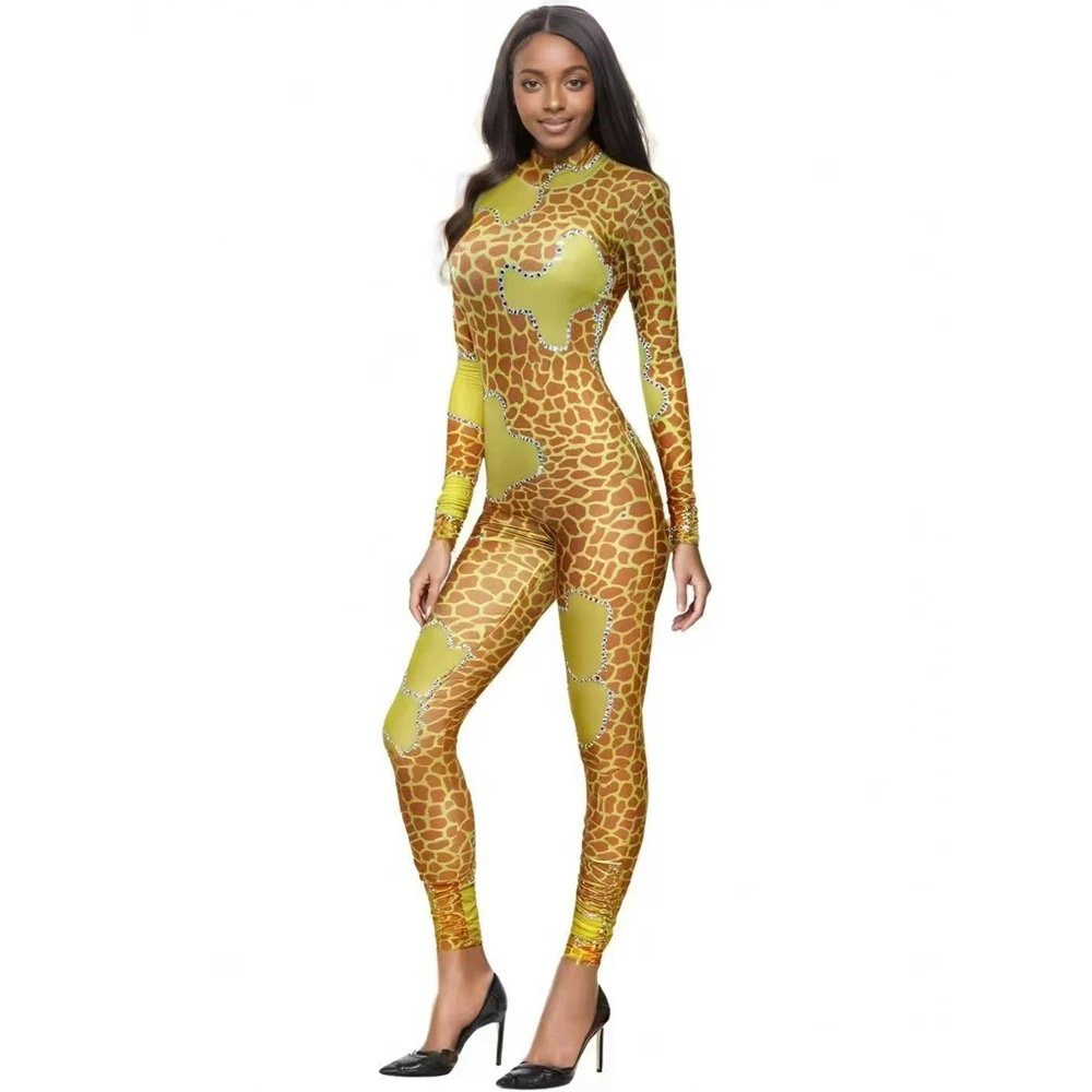 

Блестящий комбинезон со стразами для женщин, сексуальная одежда для фотосессии, певица, танцовщица, шоу, сценический костюм