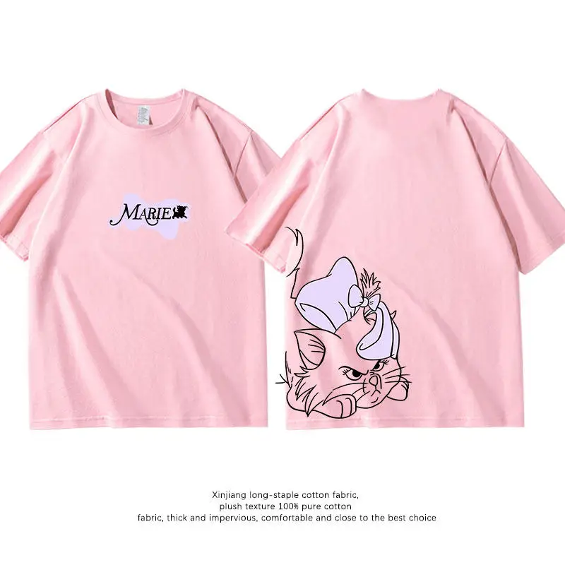 

Летняя детская футболка в стиле ретро в гонконгском стиле Mary Cat Disney Co, брендированная футболка из 100% чистого хлопка с двусторонним принтом для родителей и детей