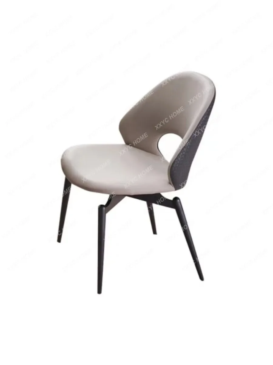 

Легкий роскошный обеденный стул, домашний обеденный стол, простой стул для отеля, спинка, удобная технология, кожаный табурет