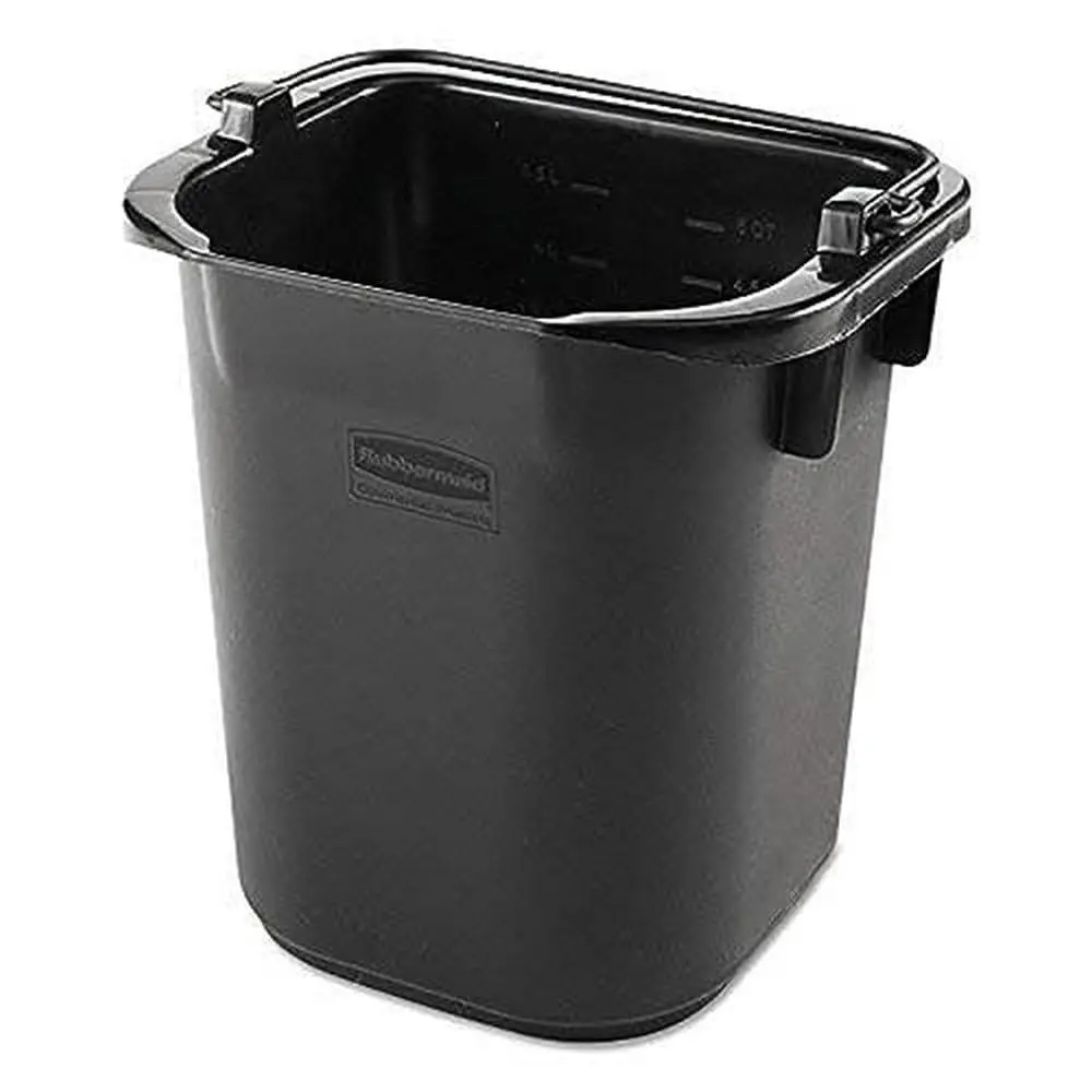 

Heavy-Duty 5-Quart Black Cleaning Bucket with Spout and Handle for Home, Storage, and Animal Feeding