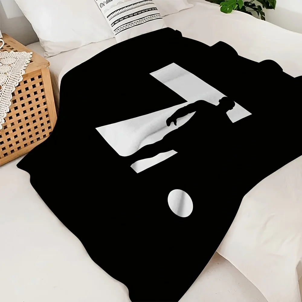 Customize Fashionable Flannel Blanket with Number 7 and Soccer Player Silhouette | Suitable for Living Room, Office Naps, and Ca