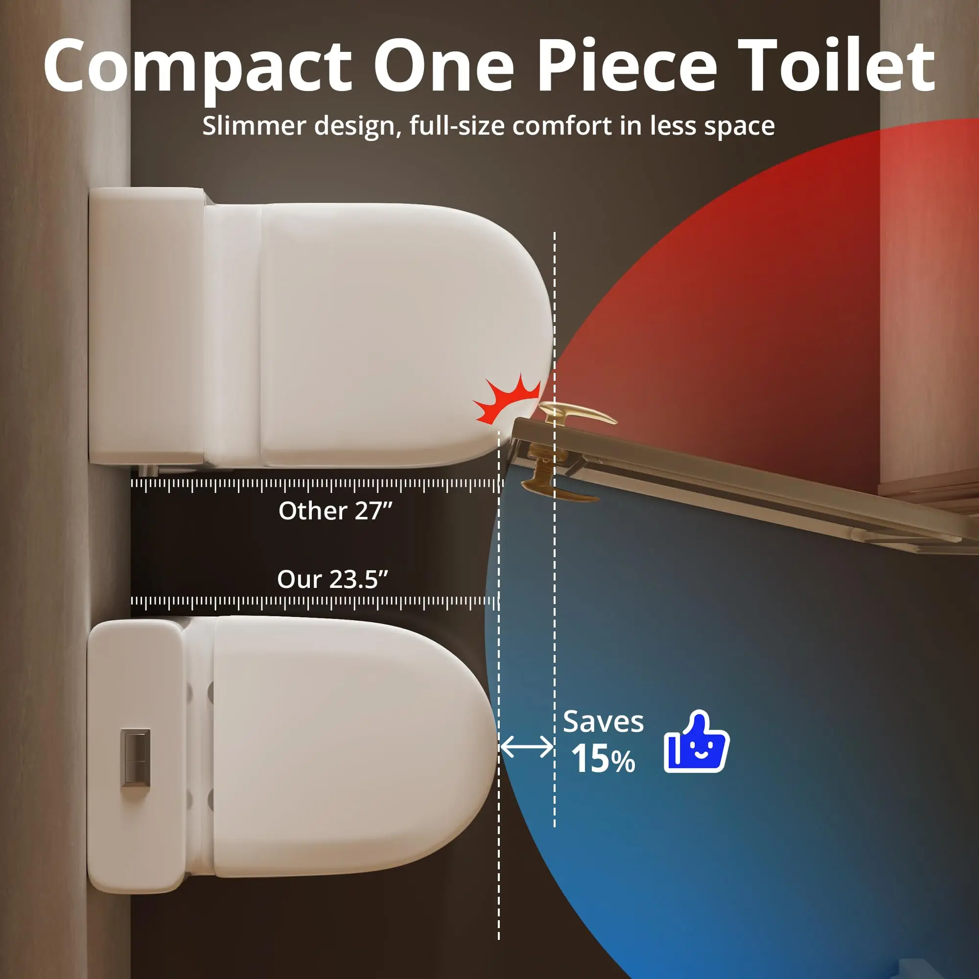 GF-002 Compact One Piece Toilet White