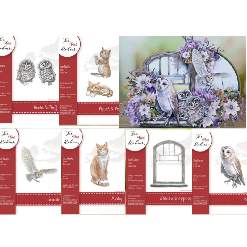 Fluff MarleyFamily Favoritos Dixie Hootie Cat Screech ventana troqueles de corte de Metal sello de silicona plantilla para álbum de recortes foto DIY