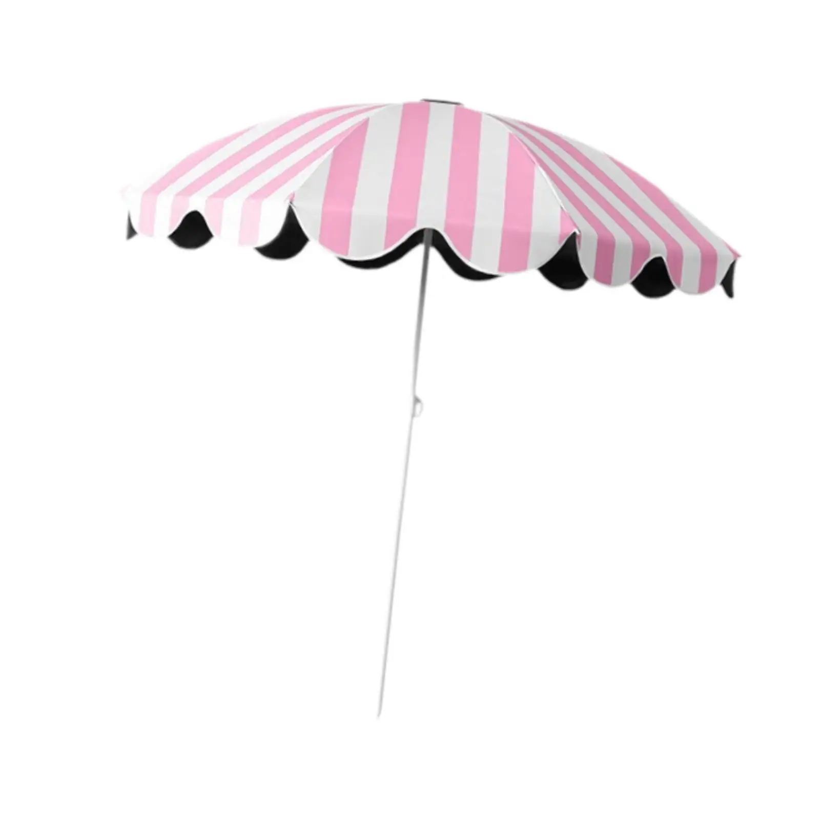 Windproof Patio Umbrella Pink Stripe Portable Lightweight Outdoor Sun Shade Canopy for Pool Garden Backyard Picnic