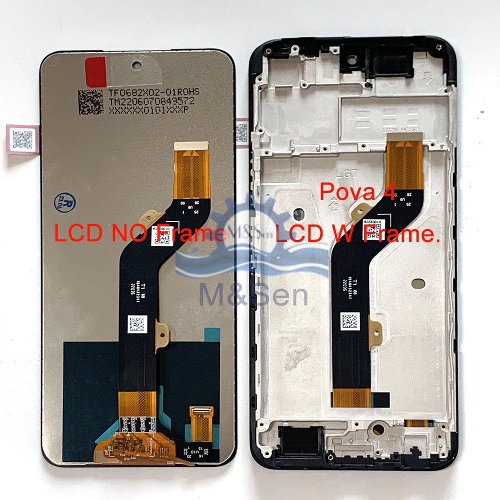 Tested For Tecno Pova 2 Pova 3 Pova 4  Pova 5 Pro 5G LCD Display Touch Digitizer For Infinix Note 10/ 10 Pro 11 Pro X697 Frame