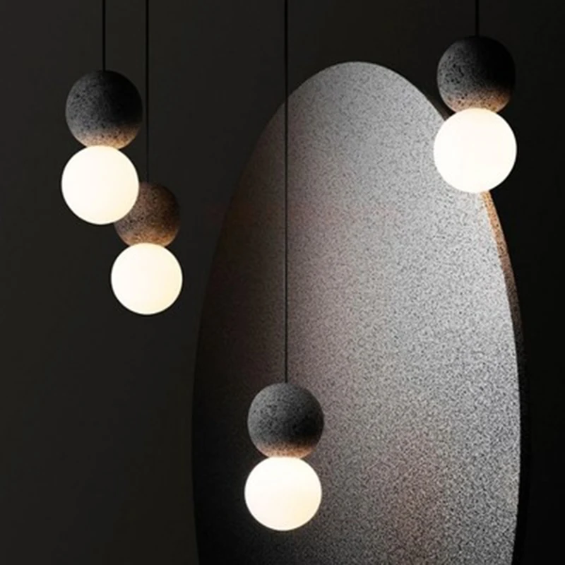 Imagem -04 - Nordic Single Head Led Pendant Lights Lâmpadas de Parede Criativas Arandelas de Cimento para Quarto Iluminação de Cabeceira Novidades Home Decors