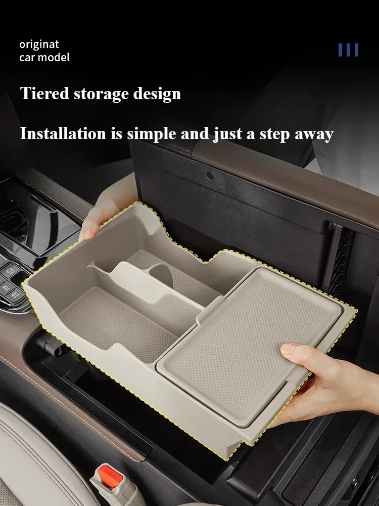 

For Toyota Alphard Vellfire 40 Series Car Center Console Armrest Storage Box, Silicone Organizer Box Partition Storage Container