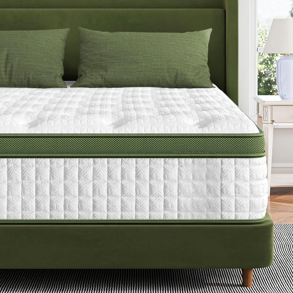 

Queen Mattress, Hybrid Mattress In a Box with Gel Memory Foam, Individual Pocket Spring for Motion Isolation, Deep Sleep