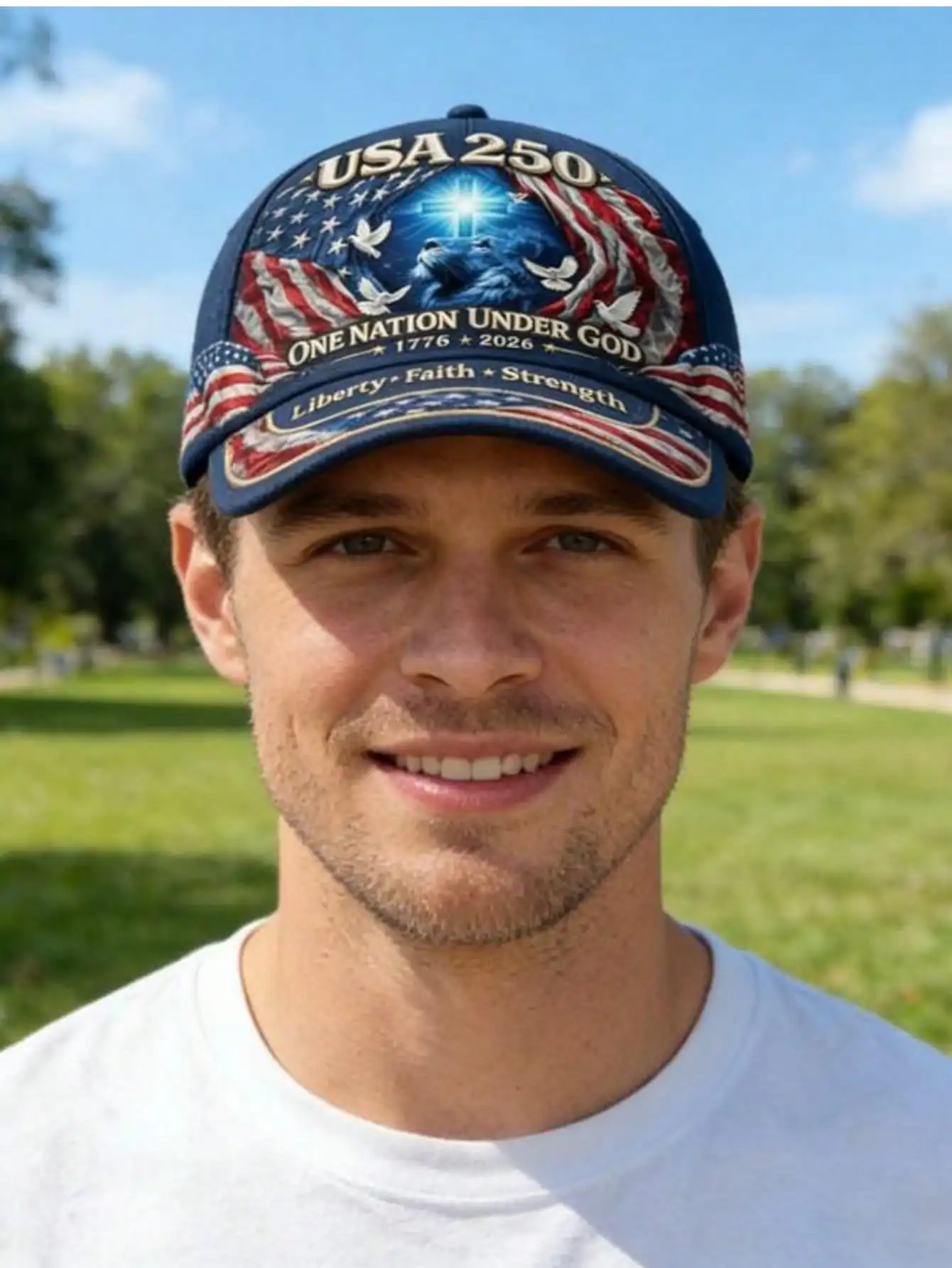 1776-2026 US 250th Anniversary Lion Of Judah Baseball Cap Adjustable One Nation Under God Commemorative Hat Biblical Gift - Image 5