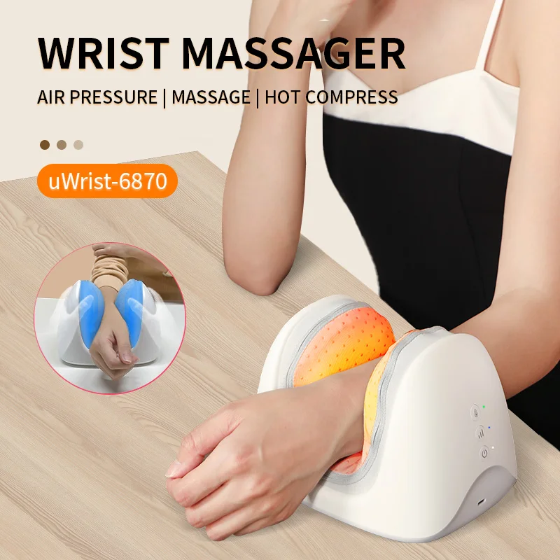 المكتبة الذكية 2025 مدلك يدوي كهربائي لاسلكي مع استرخاء تسخين ضغط الهواء لمفاصل المعصم #2