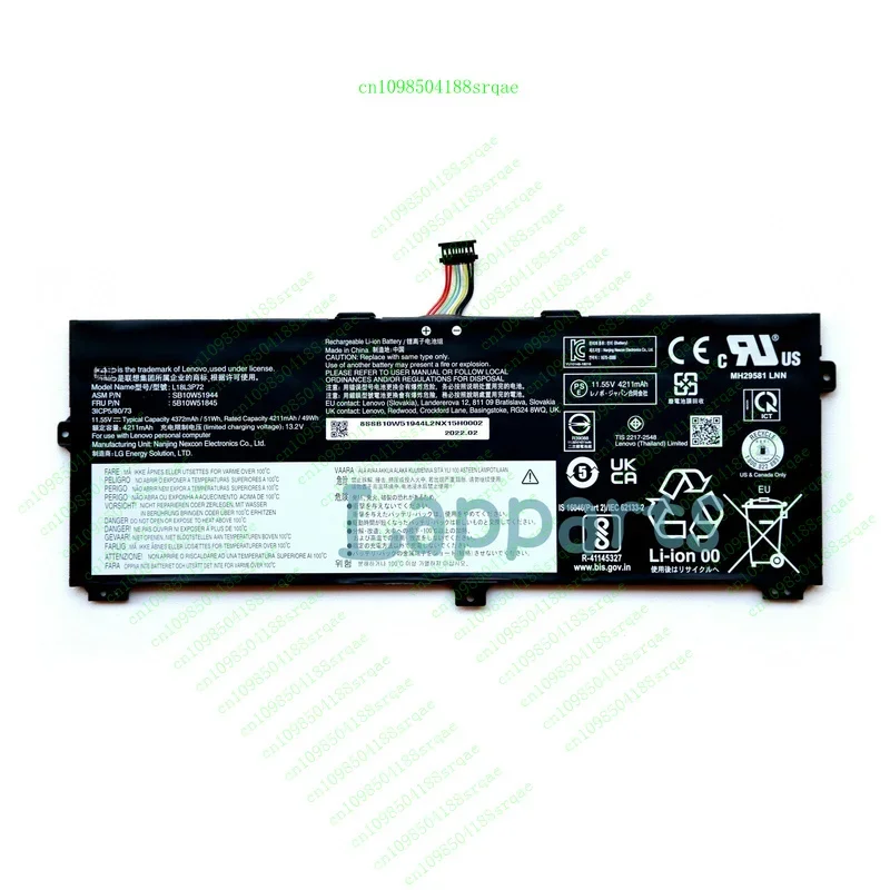 

L18M3P72 L18L3P72 L18S3P72 02DL021 Аккумулятор для Lenovo ThinkPad X390 Yoga "% тест"