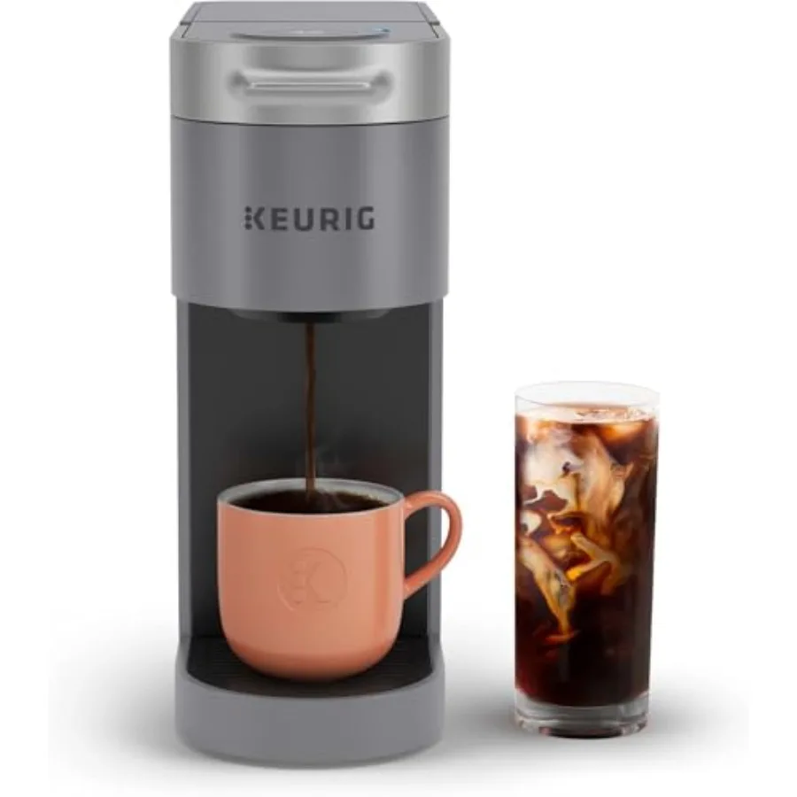 K-Slim + ICED Single-Serve Coffee Maker Brews 8 to 12oz. Cups Gray Renewed